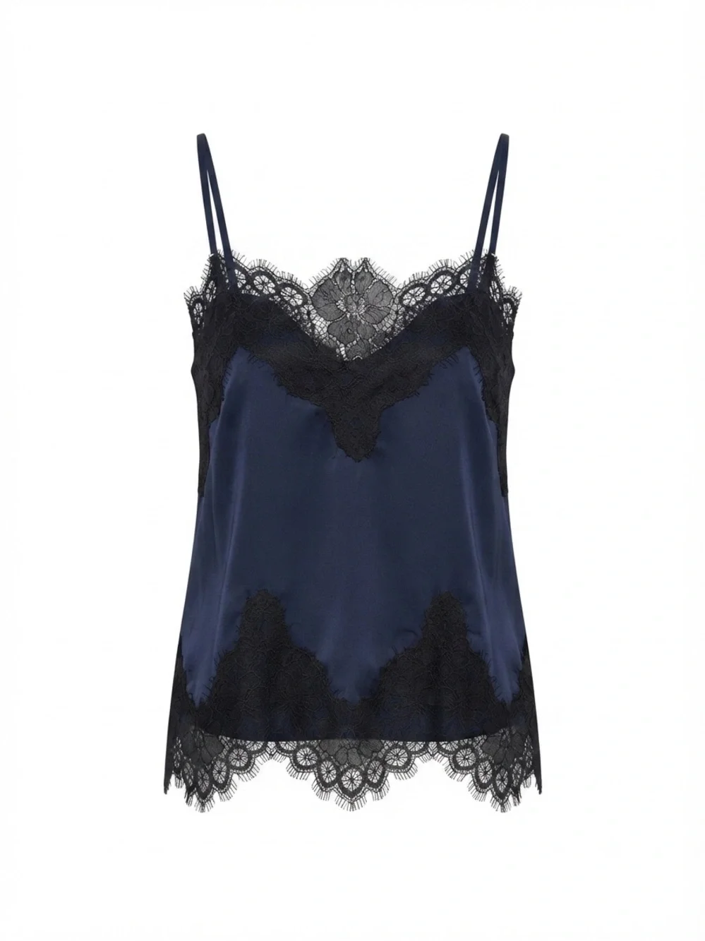 Alice + Olivia - Lace-Trim Silk Cami Top